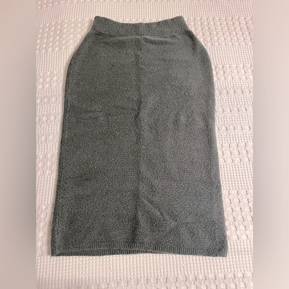 High Waisted Midi Sweater Pencil Skirt